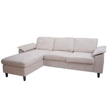 B-Ware Sofa-Garnitur MCW-O71, L-Form, Liegefläche links/rechts, beige