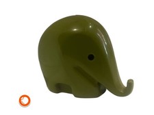 1970er Luigi Colani Spardose DRUMBO Elefant 7cm  Dresdner Bank grün Germany