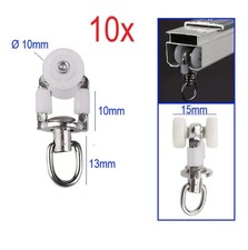 10 Stück Gardiene Laufkatze Laufrolle für Gardiene Rolle mit Haken