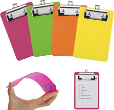 4 Stuck Klemmbrett,Klemmbrett A6,Kunststoff Klemmbrett Klein,Mit Gummierter Meta