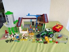 Playmobil 70132 Großer Bauernhof mit Silo + Großer Traktor mit Anhänger 6130