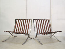 2x Barcelona CHAIR Gestell STIEGLER Knoll Sessel BAUHAUS 50er