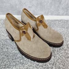 Ornig Leder Boots 38 G Wald Flur Stiefeletten Schuhe Blockabsatz Grau 5cm Absatz