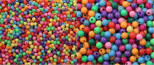 Pony perlen rund 4mm - , 8mm