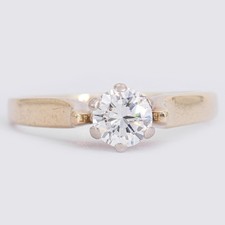 Gr. 52 - Vintage Solitär 'egf' Brillant 0,48 ct. Damenring in Gelbgold 585/14K