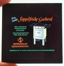 Glasdia Werbung * Seppelfricke Gasherd * Buer - Gelsenkirchen Geschäft Vintage 