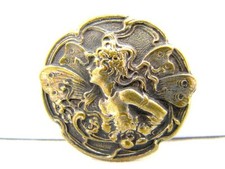 Jugendstil Brosche Bronze