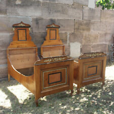 Biedermeier Bett Doppelbett Kirschbaum furniert