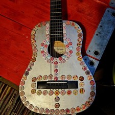 ⚠️ 3/4 Gitarre Akustik Western UNIKAT Design selfmade Deko wunderschön ⚠️
