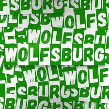 100x Wolfsburg Aufkleber/ Sticker 'Balken'/ 19,6x4,2 cm/ PVC/ wetterfest