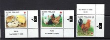 Finnland/Suomi 1996: Rotes Kreuz - Haushuhn **/MNH; Mi.-Nr. 1334-36 Eckrand