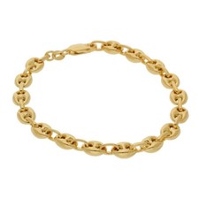 Bohnenarmband 925 Silber vergoldet Breite 6,5 mm Länge 19 cm Armschmuck A01.3276