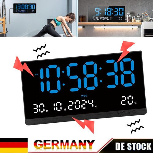 Xxl grosse led digital wanduhr - digital,