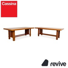 Cassina Taliesin Holz Tisch Garnitur Braun Kirschholz by Frank Llyod Wright 2x