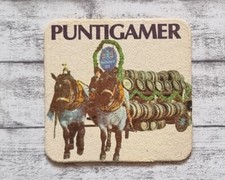 Puntigamer steirisches Bier Pferde Wagen Fässer Bierdeckel Vintage Werbung Deko