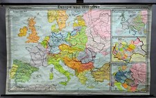 Schulwandkarte Europa Geschichte 1918 bis 1945 Lehrtafel Rollbild Poster
