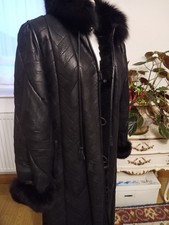LEICHTER LAMMFELLMANTEL JACKE FUCHSKRAGEN 42-44 DAMEN LEDER FELL*CHRIST *SCHWARZ