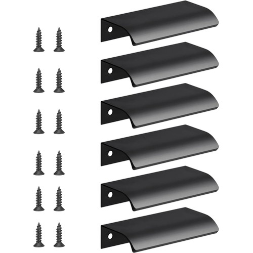 Möbelgriffe 8cm schwarz - , 6
