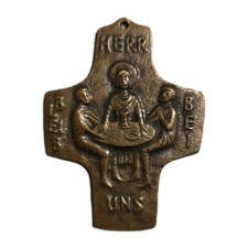 Vintage Bronze Wandkreuz -