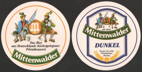 Bierdeckel mittenwalder dunkel - bierdeckel,