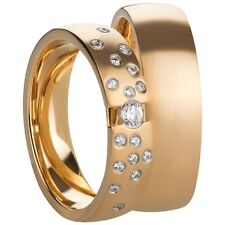 Ring Freundschafts- Partner- Verlobungsringe Eheringe Edelstahl Gold +Gravur
