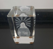 Geschenkidee: 3D Kristallglas Quader Laserbild, Religion, Gott, Jesus 8x5x5 cm