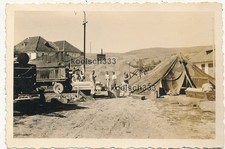 Foto Backofen Anhänger und Zelte einer Bäckerei Kompanie in Husi Rumänien 1941