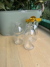 3er Set Mini Blumenvasen Glasflaschen Offen Vase Deko
