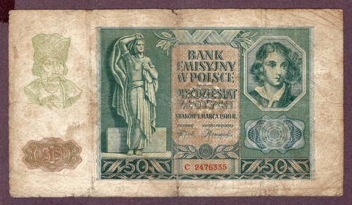 Polen zlotych banknote 1940 - 50,