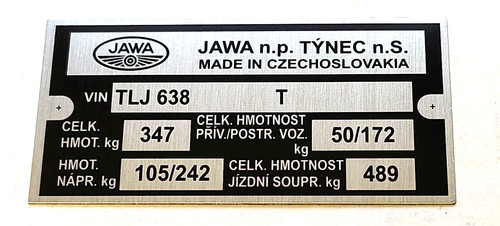 Rahmenplakette typenschild - rahmenplakette,