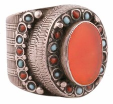 Osmanischer Achatstein Silber Ring-Osmanli Akik-Mercan-Firuze Tasli Gümüs Yüzük 