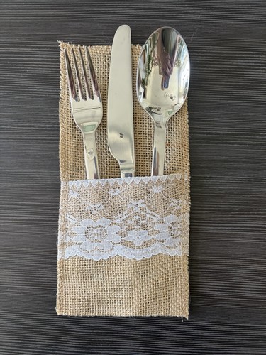 Bestecktaschen aus jute mit - aus,