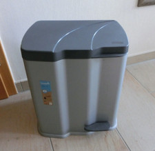 Keeeper Gunnar  Treteimer Mülleimer Abfalltrenner 7 + 15 l silber-anthrazit