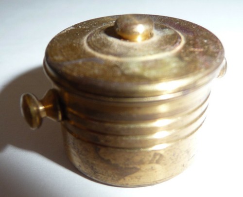 Kleine messingfigur topf - kleine, messingfigur,