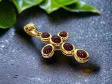 GOLDJUNGE69 * HARRY IVENS IV  ANHÄNGER KREUZ 6x RUBIN (beh) 3ct 925er SILER / VG