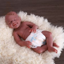 18,5" Ganzkörper Silikon Floppy Reborn Baby Puppen braune Haut Newborn Mädchen