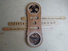 Ewiger Kalender Holz Kali Bergbau alt DDR VEB Deko Werbung OVP Dauerkalender 