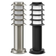 Pollerleuchte PORU für außen, IP44, Gitter, 39cm, edelstahl, inkl. Smart Home