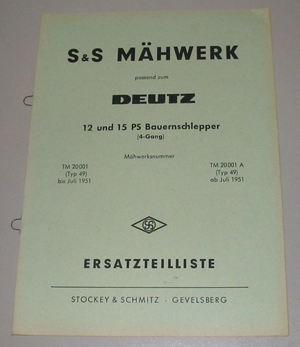 Ersatzteilliste s mähwerk - &,