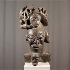 83644) Kopf-Figur Bamun Kamerun Afrika AFRIKANISCHE KUNST