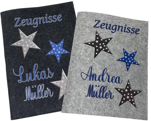 Zeugnismappe mit namen filz - zeugnismappe,