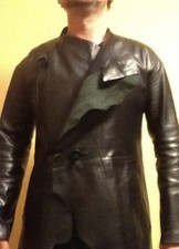 ISSEY MIYAKE Echtleder Jacke schwarz Designer Biker Japan Neu Größe Verstellbar