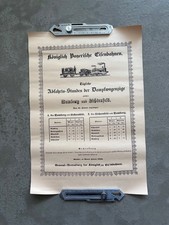 Plakat / Poster Fahrplan König. Bayerische Staats Eisenbahn; München 1846