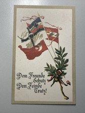 ~1915 AK Patriotika Dem Freunde Schutz .. Fahnen Deutschland Türkei Österreich