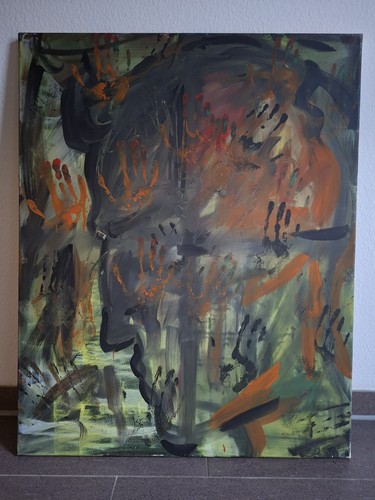 Oil painting abstract - painting,