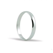 Ehering Weißgold 18K 750 Mls. Glatt 3 Mm. Größe 24