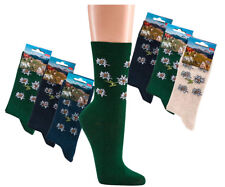 3 Paar Modische Söckchen Trendmotiv "Edelweiß", Trachtensocken, Landhausmode