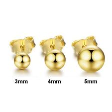 Kugel Ball Perlen Ohrstecker aus 925 Sterlingsilber - silber / gold / schwarz