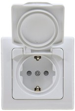 ChiliTec DELPHI Schutzkontakt-Steckdose IP44 250V AC / 16A, inkl. Rahmen, UP, we