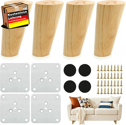 Möbelfüße holz 4er set - möbelfüße,